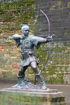 Robin Hood Statue. Stock Photos