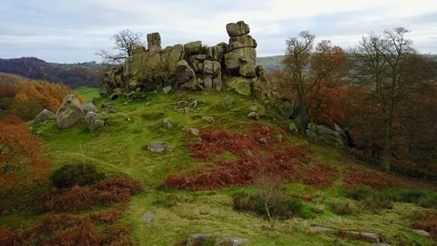Robin Hoods Stride Peak District National Park Derbyshire, England, UK GB Stock Footage 77413591