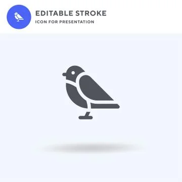 Robin icon vector, filled flat sign, solid pictogram isolated on white, logo  Stock Illustration