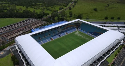 ROBINA, AUSTRALIA - JAN 4, 2026: Drone aerial view of Cbus Super Stadium, QLD. Stock Footage 325639655