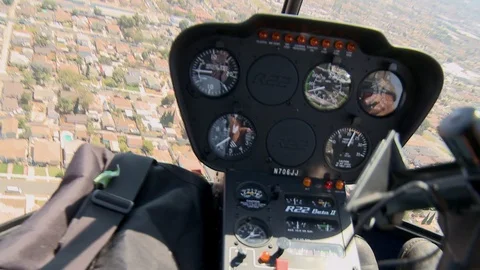 Robinson R22 Cockpit Stock Footage 113237370