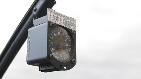 Robinson R22 Helicopter Heading Indicator as Blades Spin Up Closeup Stock Footage 114360118