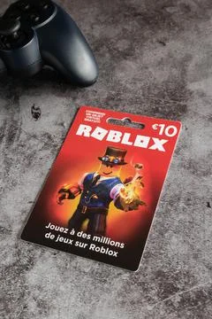 Roblox game gift card,Roblox is a multiplayer online video game Stock Photos