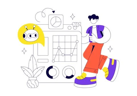 Robo Advisory Services Vector Illustration Featuring AI Powered Financial P.. イラスト素材