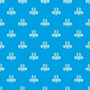 Robo chip pattern vector seamless blue Stock Illustration