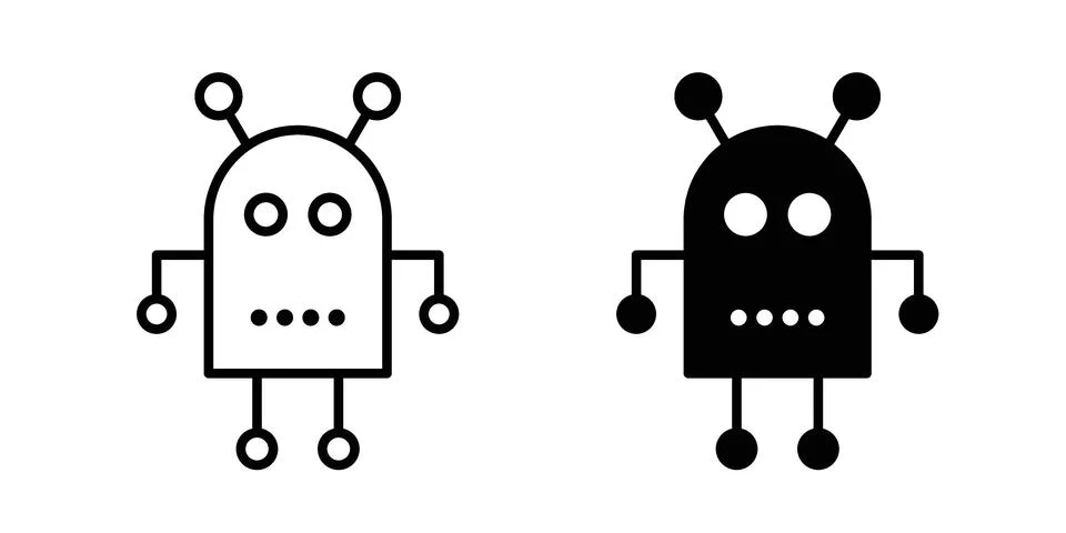 Robo icon design. Simple Vector illustrations.. Stock-Illustration