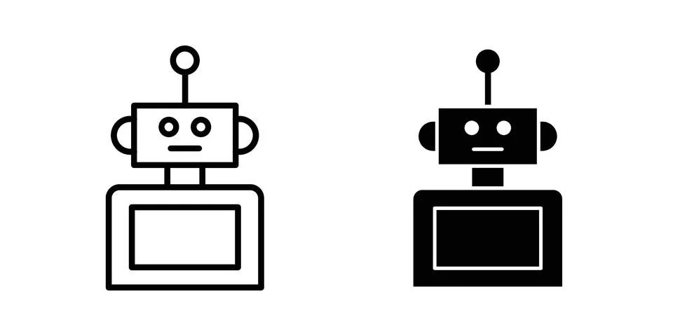 Robo icon set. Vector EPS 10 Illustrazione stock