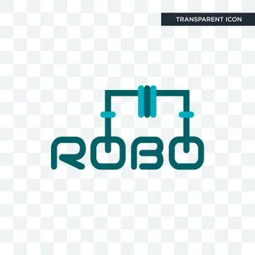 Robo vector icon isolated on transparent background, robo logo design Stock Illustration