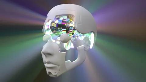 Robot 1004: A Robotic Android Brainstorm Stock Footage 138180948
