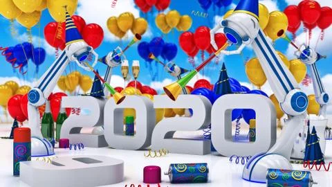 Robot 2020. 3d rendering Stock Illustration