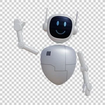 Robot 3d character. Customer support chatbot, online consultant, assistant. Stock Illustration