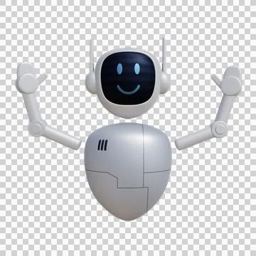 Robot 3d character. Customer support chatbot, online consultant, assistant. Stock Illustration