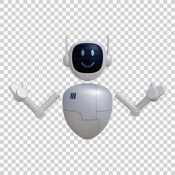 Robot 3d character. Customer support chatbot, online consultant, assistant. Stock Illustration