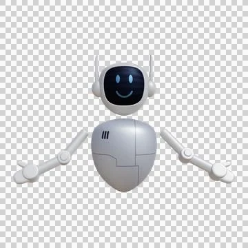Robot 3d character. Customer support chatbot, online consultant, assistant. Stock Illustration