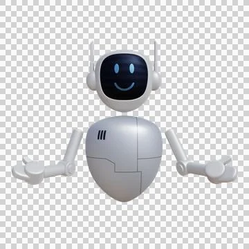Robot 3d character. Customer support chatbot, online consultant, assistant. Stock Illustration