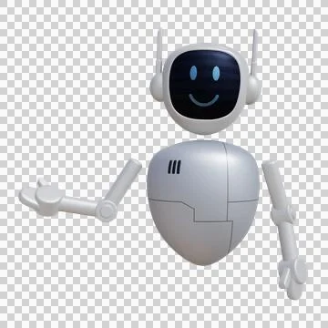 Robot 3d character with explaining gesture Stock Illustration