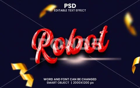 Robot 3d Text Effect Editable PSD PSD Template