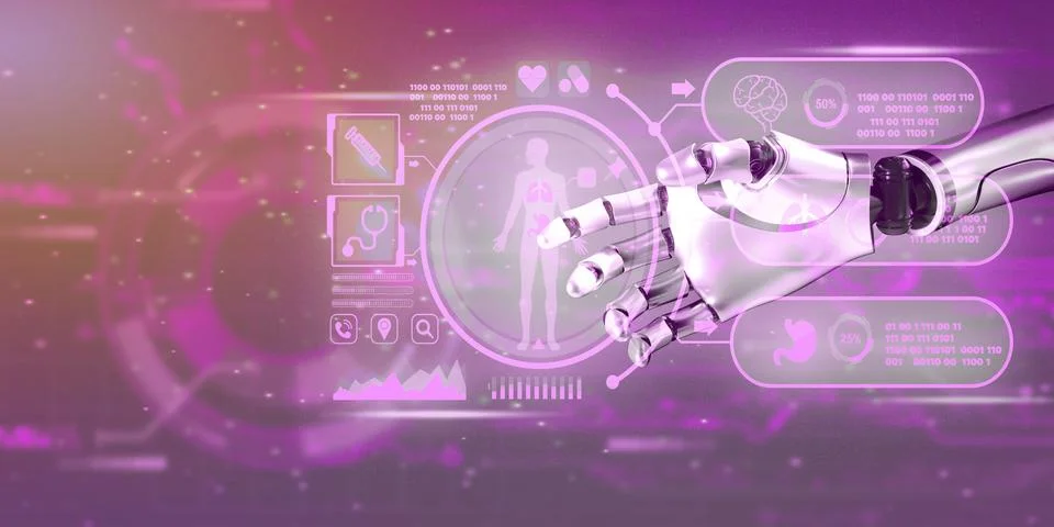 Robot ai artificial intelligence maintenance technology industry health care 스톡 일러스트