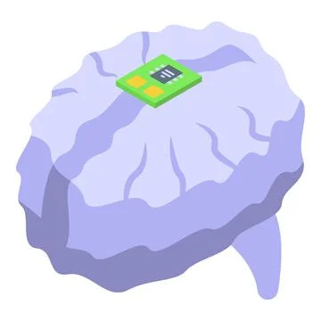Robot ai brain icon isometric vector. Exoskeleton suit Stock Illustration