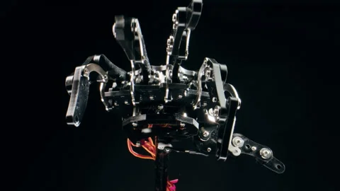 Robot ai hand working on pc laptop, Chatbot and chat robot advisor. Futuristic Stock Footage 309627060