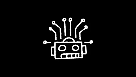 Robot AI Head Icon Stock Footage 345595507