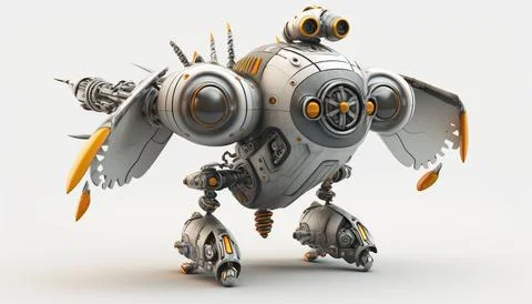 Robot air. Isolated on a white background. Generated AI Stock Illustration