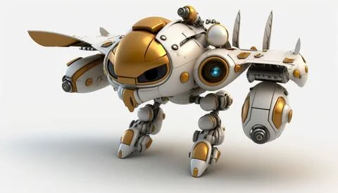 Robot air. Isolated on a white background. Generated AI Stock Illustration