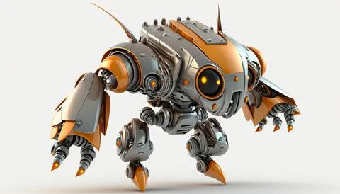 Robot air. Isolated on a white background. Generated AI Stock Illustration