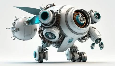 Robot air. Isolated on a white background. Generated AI Stock Illustration