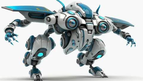 Robot air. Isolated on a white background. Generated AI Stock Illustration