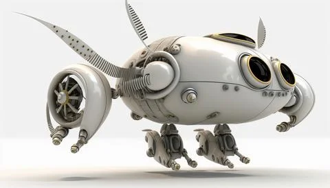 Robot air. Isolated on a white background. Generated AI Stock Illustration