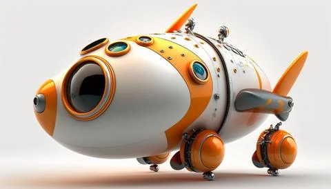 Robot air. Isolated on a white background. Generated AI Stock Illustration