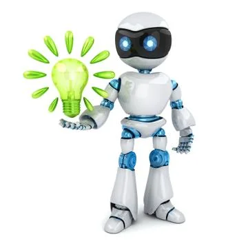 Robot and abstract lamp idea 스톡 일러스트