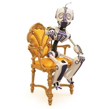 Robot and chair イラスト素材