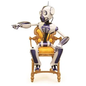 Robot and chair イラスト素材