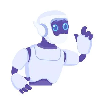 Robot and Chatbot as Support Service Vector Illustration Stock Illustration