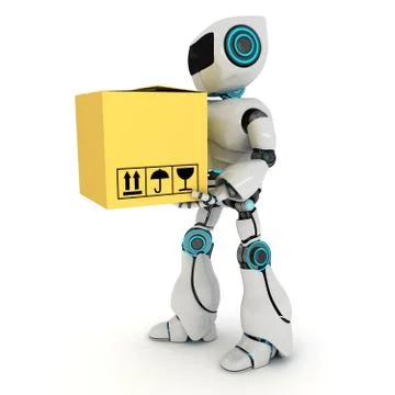 Robot and computer cable Stock Illustration