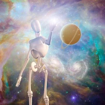 Robot and deep space Illustration