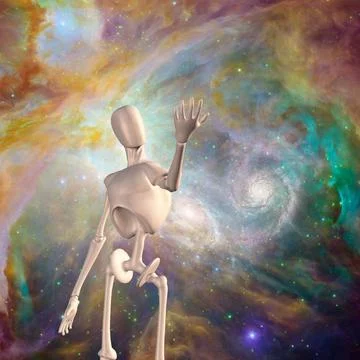 Robot and deep space Robot and deep space. 3D rendering Copyright: xZoonar... Stock Photos