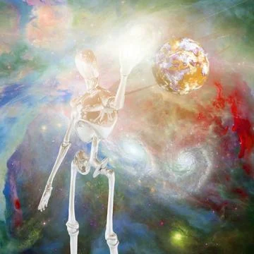 Robot and deep space Robot and deep space. 3D rendering Copyright: xZoonar... Stock Photos