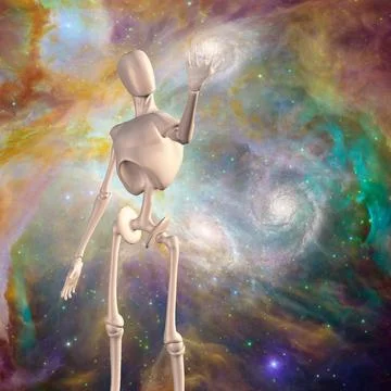 Robot and deep space Robot and deep space. 3D rendering Copyright: xZoonar... Stock Photos