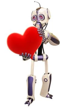Robot and heart Stock-Illustration