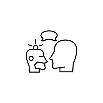 Robot and human conversation icon. Element of artificial intelligence icon for 스톡 일러스트