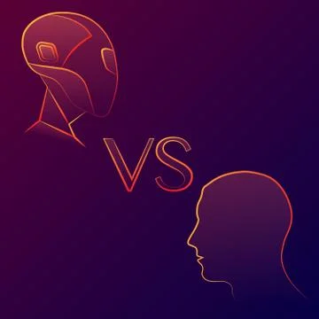 Robot and human Stock Illustration