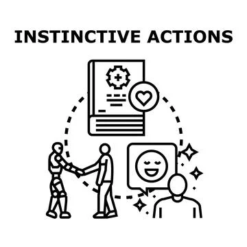 Robot and human interaction with artificial intelligence learning イラスト素材
