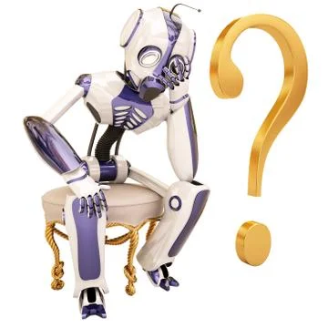 Robot and question Stock Illustration