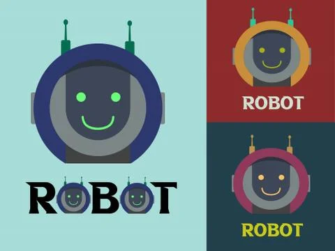 Robot and techno logo, symbol, icon, vector illustration for Company, Busines Stock Illustration