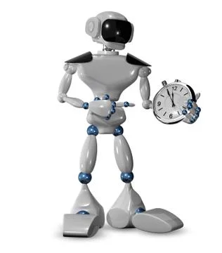 Robot and a watch Stock Illustration