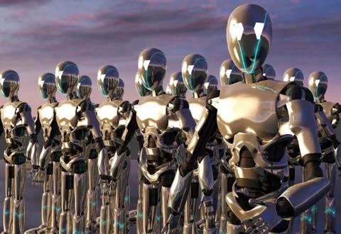 Robot android army Stock Illustration