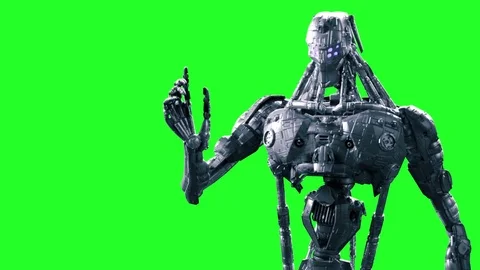 robot Android cyborg working gestures Stock Video Pond5